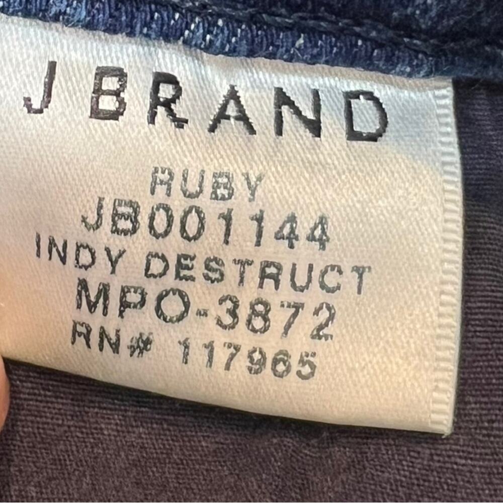 J Brand Ruby High Rise Crop Cigarette Indy Destruct Jeans - Picture 8 of 9